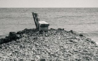 a solitary bench