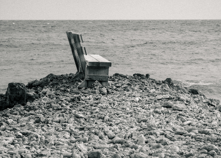 a solitary bench