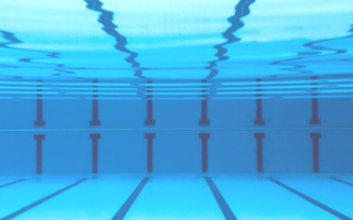 underwater view of swimming pool lanes