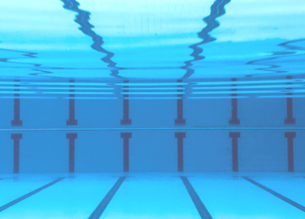 underwater view of swimming pool lanes