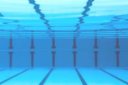 underwater view of swimming pool lanes