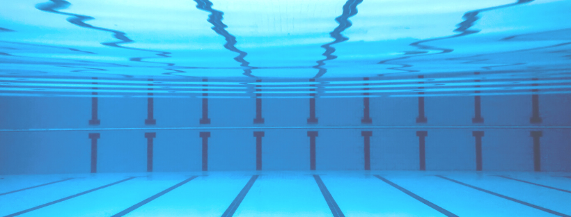 underwater view of swimming pool lanes