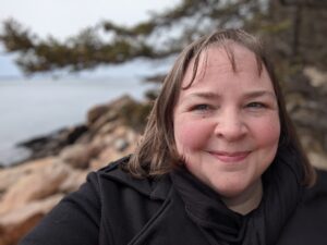 Liz Norell at Acadia National Park on Mount Desert Island, Maine. March 2022.