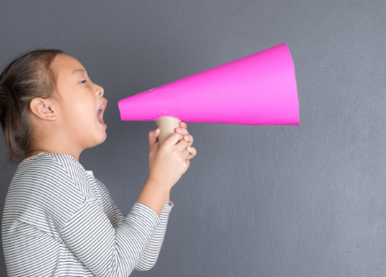 a girl shouting