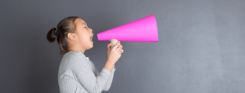 a girl shouting